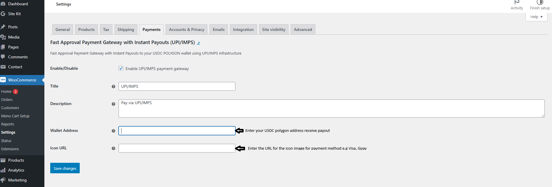 WooCommerce Payment Gateway Instant Payouts